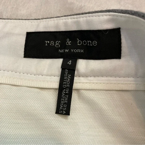 Rag & Bone Crane Grey Wool Blend Wide Leg Cropped Pants- Size 4 Career Casual
